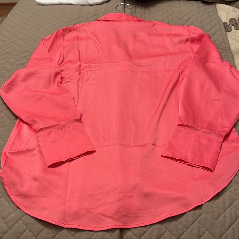 H&M Pink V-neck Blouse/NWT/M - Picture 11 of 13